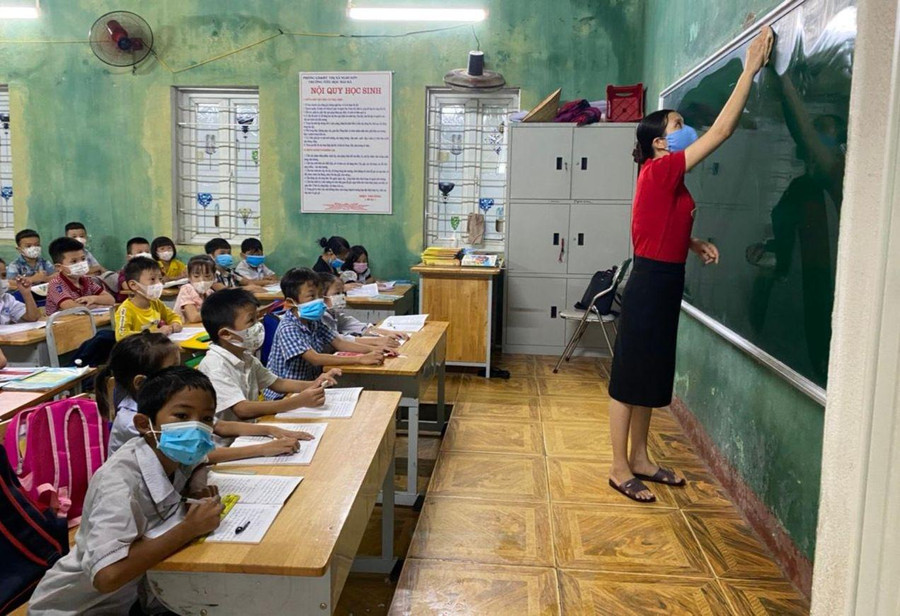 Một lớp học của Trường Tiểu học Hải Hà (Nghi Sơn, Thanh Hóa). Ảnh: NVCC