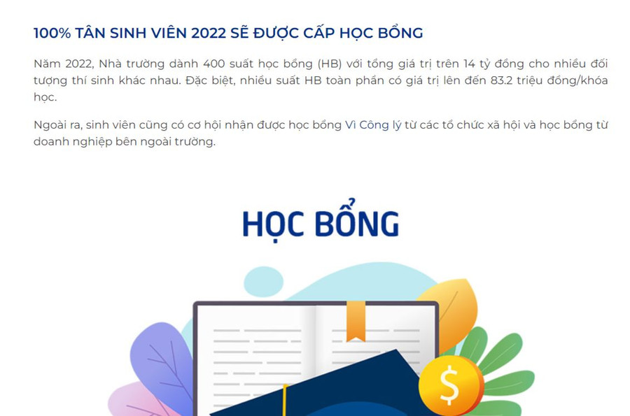 Thông tin học bổng của một trường đại học dành cho tân sinh viên. Thông tin học bổng của một trường đại học dành cho tân sinh viên.