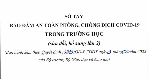 Bộ Giáo dục và Đào tạo sửa đổi Sổ tay bảo đảm an toàn phòng chống dịch Covid-19