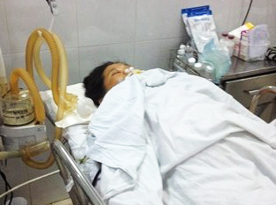Bà Là tại bệnh viện tối 17/3. Ảnh: Nguyên Vũ. Bà Là tại bệnh viện tối 17/3. Ảnh: Nguyên Vũ.