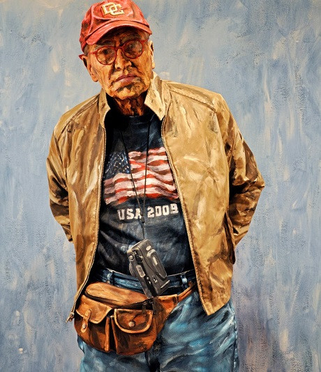 Khi tách ông cụ ra khỏi những bối cảnh đời thường, ảo giác lúc này lại khiến ông trông như thể một nhân vật xuất hiện trong tranh.