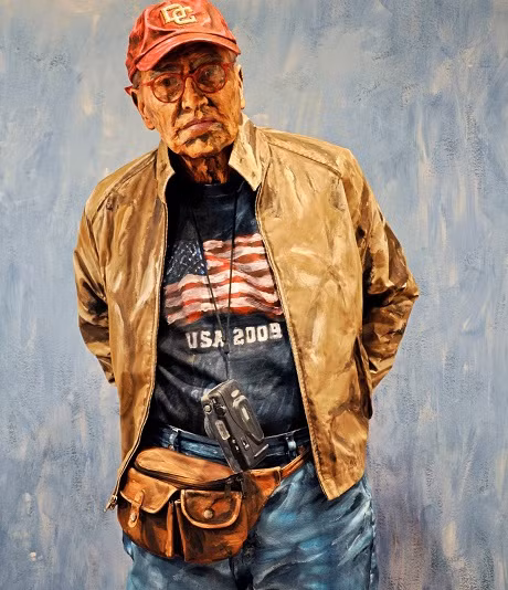 Khi tách ông cụ ra khỏi những bối cảnh đời thường, ảo giác lúc này lại khiến ông trông như thể một nhân vật xuất hiện trong tranh.