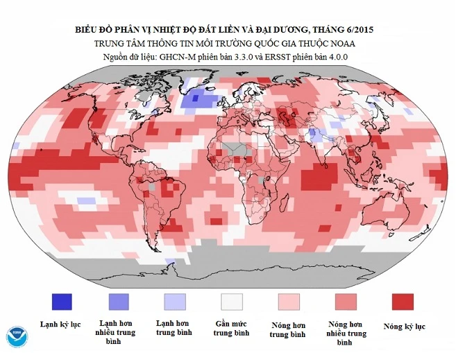 Tháng 6/2015 - tháng Sáu nóng nhất trong 135 năm qua!