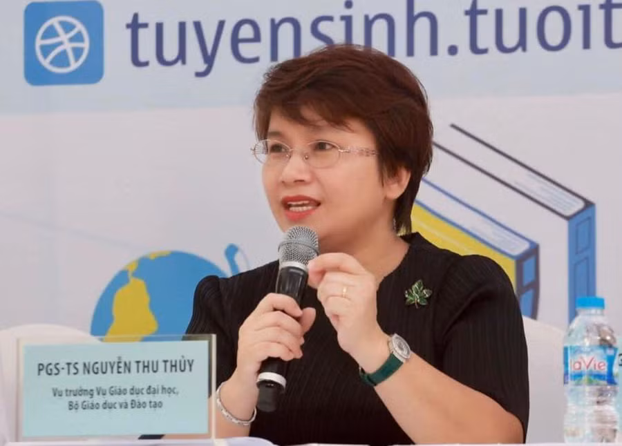 Bà Nguyễn Thu Thủy tại Ngày hội tư vấn tuyển sinh, hướng nghiệp năm 2022. Ảnh: NVCC