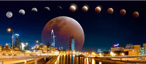 Hiện tượng nguyệt thực toàn phần xảy ra năm 2011 (Ảnh: HAAC)