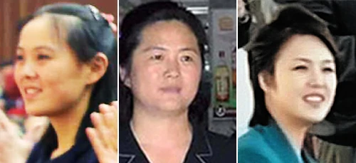 Từ trái qua, em gái Kim Yeo-jong, chị gái Kim Sul-song và vợ Ri Sol-ju của ông Kim Jong-un