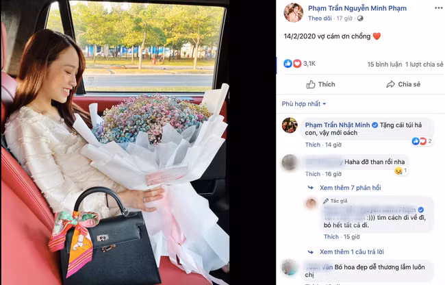 Con gái Minh Nhựa khoe được chồng tặng quà ngày Valentine nhưng bố vợ lại vào bình luận đầy hài hước - Ảnh 3.