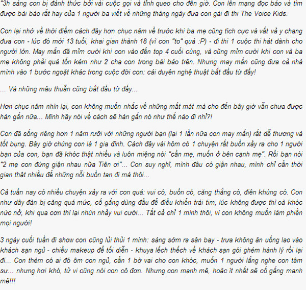 Tóc Tiên đã làm lành với mẹ ảnh 2 Tóc Tiên đã làm lành với mẹ