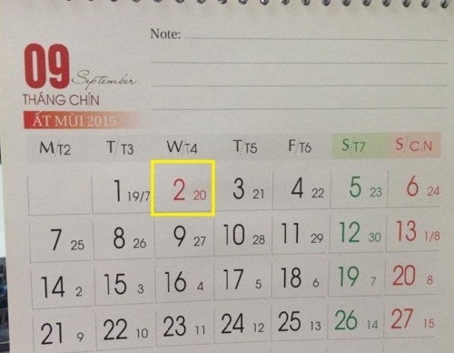 Lịch nghỉ dịp kỉ niệm Quốc khánh 2/9 - Ảnh 1