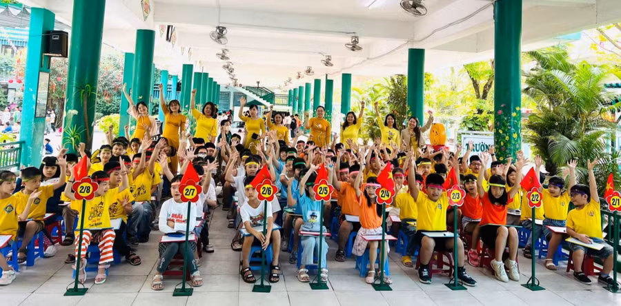 Hoạt động CLB tiếng Việt khối lớp 2, Trường Tiểu học Núi Thành được tổ chức trên cơ sở nhân rộng kinh nghiệm sáng kiến của giáo viên.