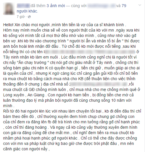 “Người bí ẩn” Khánh Bình bị vợ tố gay và bỏ bê con nhỏ