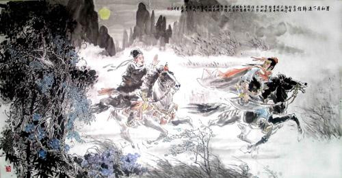 Lần thứ hai khi Hoài nam vương Anh Bố tạo phản. Lưu Bang đích thân dẫn quân đi bình loạn nhưng không quên thường xuyên cho người về thăm dò mọi hành tung của Tiêu Hà. Khi nghe thuộc hạ bẩm báo rằng tướng quốc Tiêu Hà vẫn "chăm chỉ xử lý các việc triều chính như trước, xem xét phê chuẩn tấu chương, lại còn quyên góp tiền bạc để hỗ trợ cho quân đội” thì Lưu Bang lại dấy lên ý định giết Tiêu Hà. Ảnh minh họa.