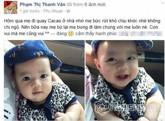 Ốc Thanh Vân khoe nụ cười "hở lợi" cực yêu của con trai út