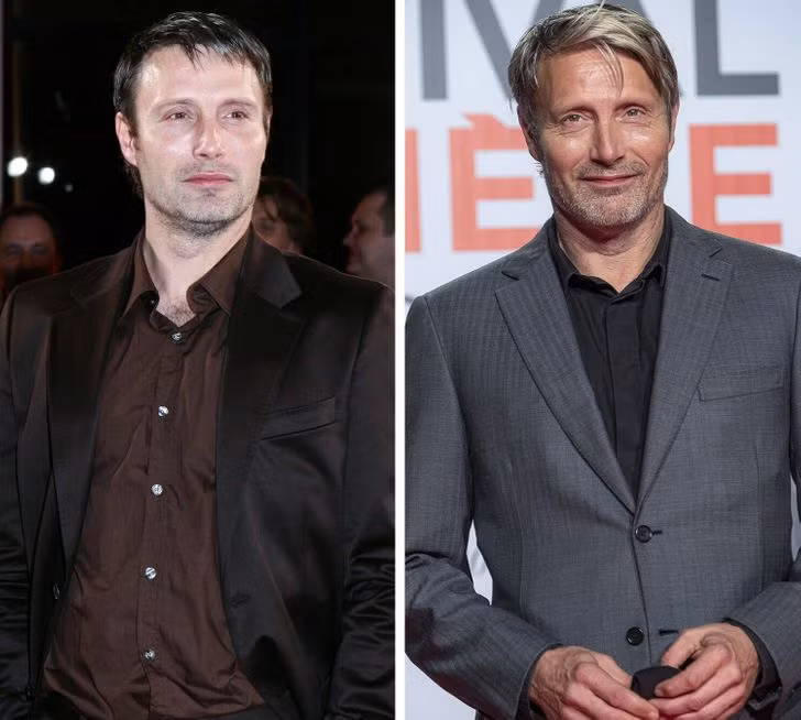 Mads Mikkelsen năm 2006 và bây giờ.