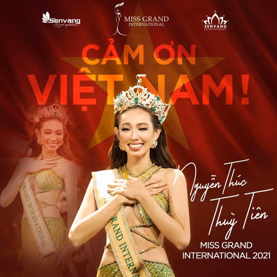 Nguyễn Thúc Thùy Tiên đăng quang Hoa hậu Hòa bình Quốc tế 2021.