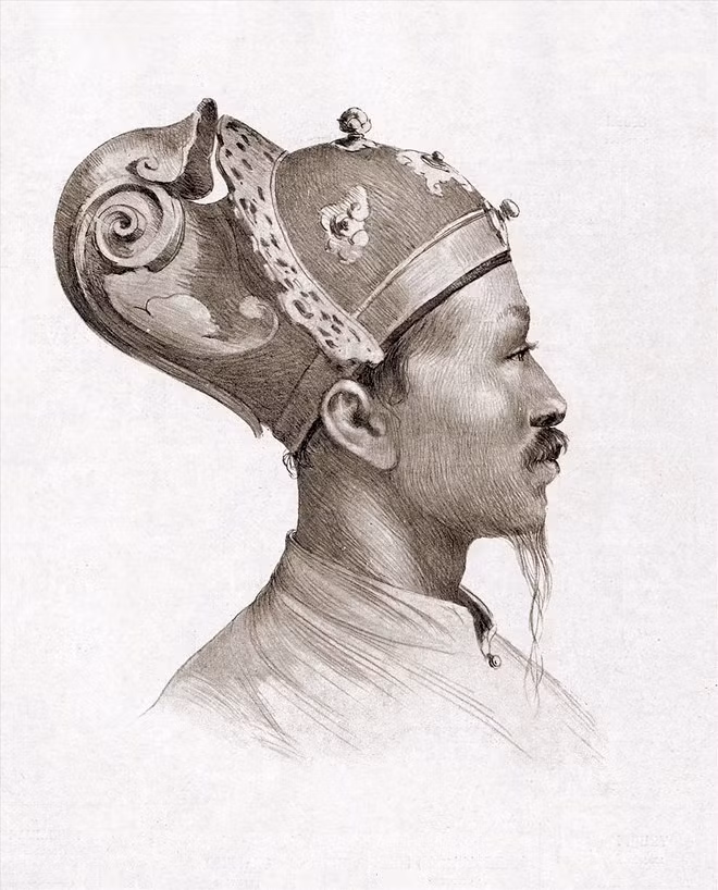 Tranh vẽ vua Tự Đức bởi L.Ruffier. Ảnh: ITN.