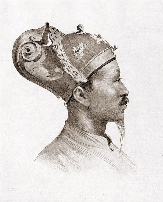 Tranh vẽ vua Tự Đức bởi L.Ruffier. Ảnh: ITN.