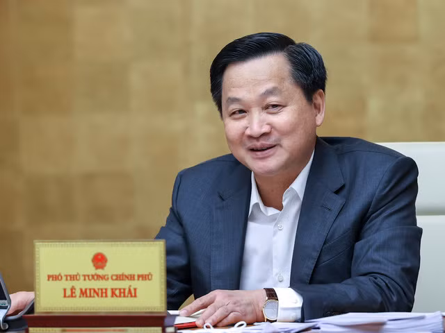 Phó Thủ tướng Lê Minh Khái phát biểu tại phiên họp - Ảnh: VGP/Nhật Bắc