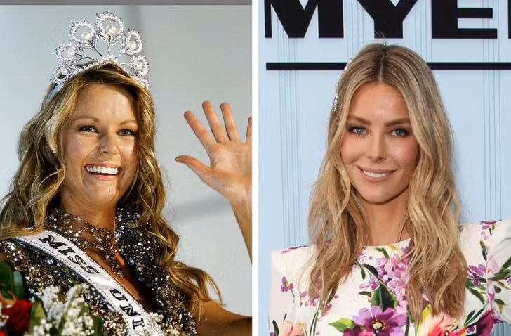 Jennifer Hawkins đăng quang Hoa hậu Hoàn vũ năm 2004.