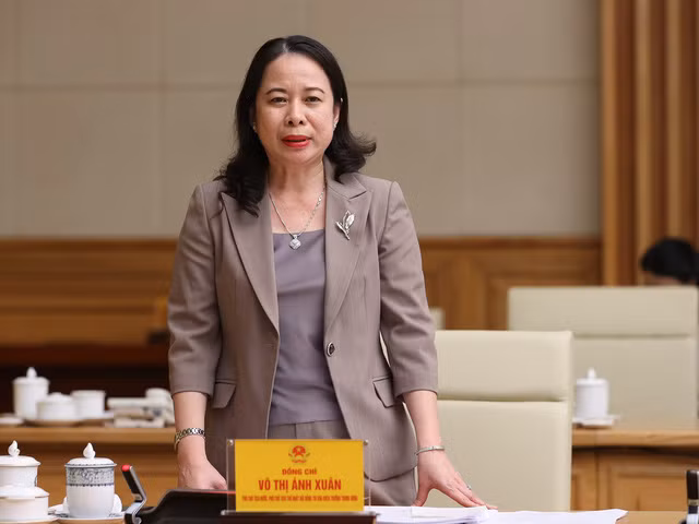 Phó Chủ tịch nước Võ Thị Ánh Xuân phát biểu tại phiên họp - Ảnh VGP/Nhật Bắc