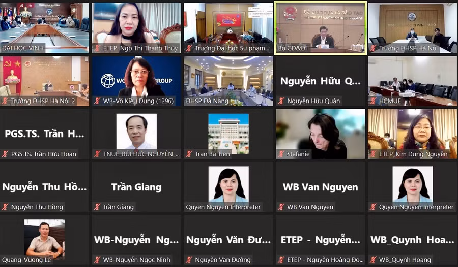 Họp trực tuyến tổng kết Đoàn hỗ trợ kỹ thuật của Ngân hàng Thế giới với Chương trình ETEP.