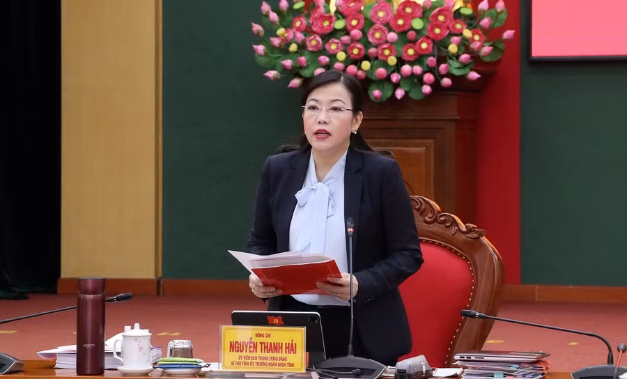 Bí thư Tỉnh ủy Nguyễn Thanh Hải phát biểu chỉ đạo tại hội nghị.