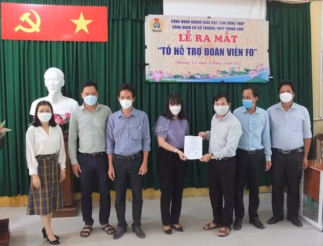 Ra mắt Tổ hỗ trợ đoàn viên F0. Ảnh: P. Khuyên.