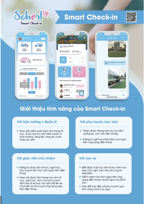 Ứng dụng School up có tính năng điểm danh học sinh.