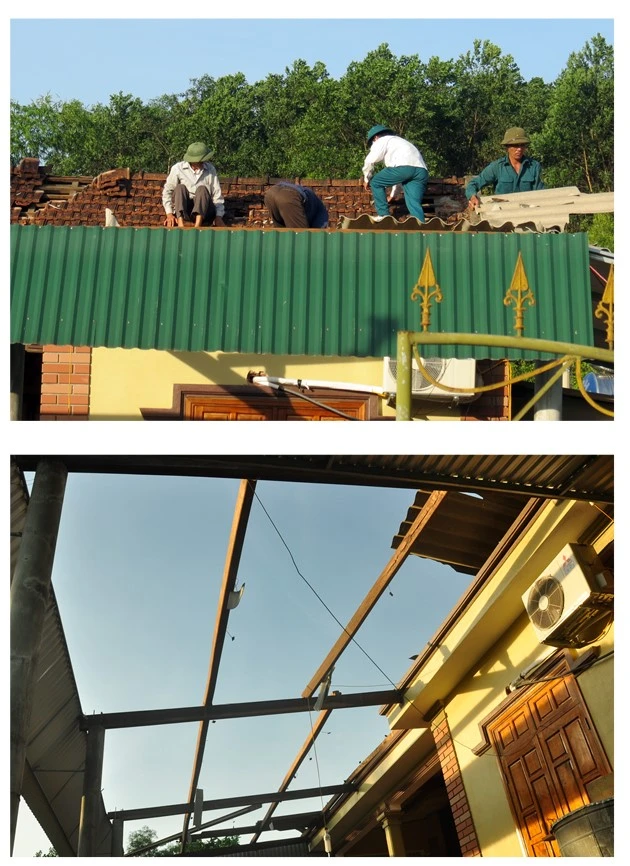 Hà Tĩnh: Gió lốc thổi bay nhiều mái nhà