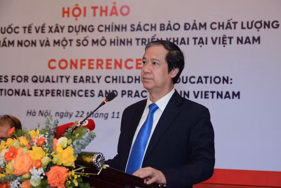 Bộ trưởng Bộ GD&amp;ĐT Nguyễn Kim Sơn phát biểu tại Hội thảo.