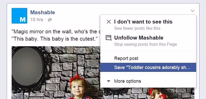 Trước hết, nhấp chuột vào mũi tên phía trên cùng góc phải của bài đăng và click vào phần 