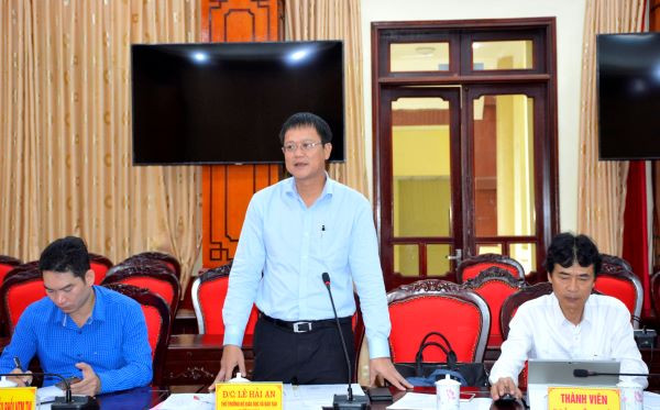 Thứ trưởng Lê Hải An phát biểu tại buổi làm việc