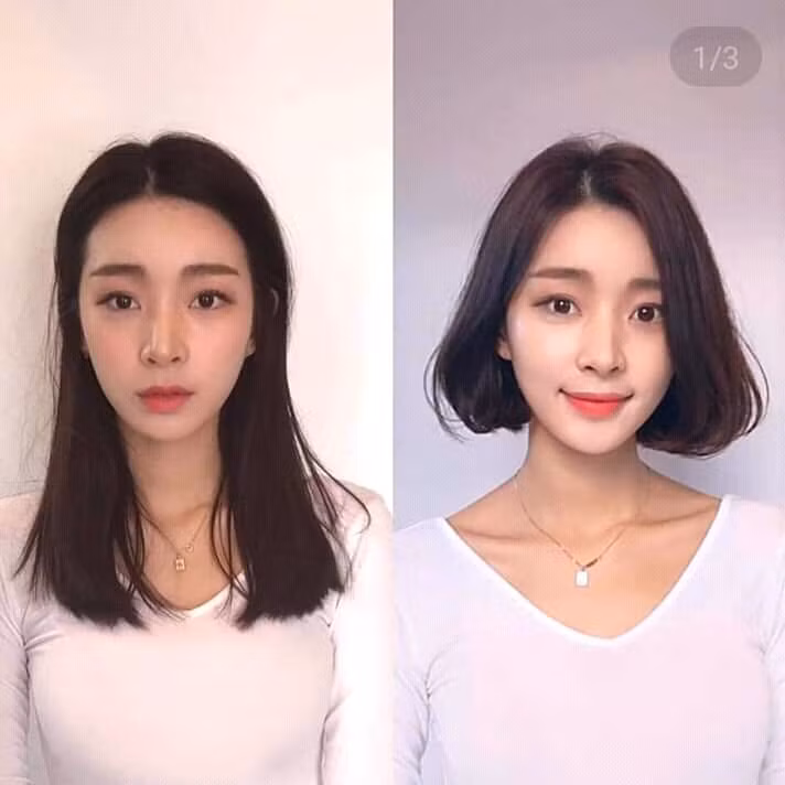 Tóc ngắn xoăn chữ C ngôi lệch nhẹ nhàng mà thanh lịch