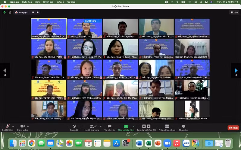 Khóa tập huấn, bồi dưỡng thông qua lớp học ảo năm 2021. Ảnh: TG