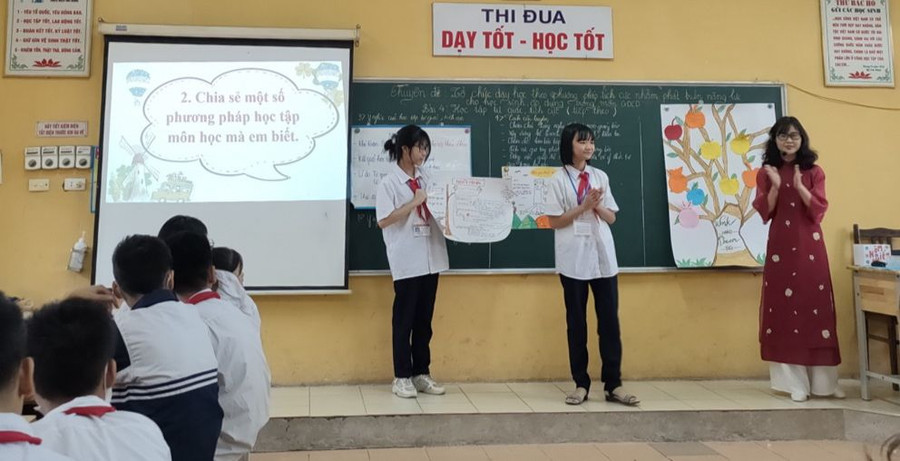 Giờ học Giáo dục công dân của lớp 7A4 Trường THCS Ngọc Hồi (huyện Thanh Trì, Hà Nội). Ảnh: ITN Giờ học Giáo dục công dân của lớp 7A4 Trường THCS Ngọc Hồi (huyện Thanh Trì, Hà Nội). Ảnh: ITN