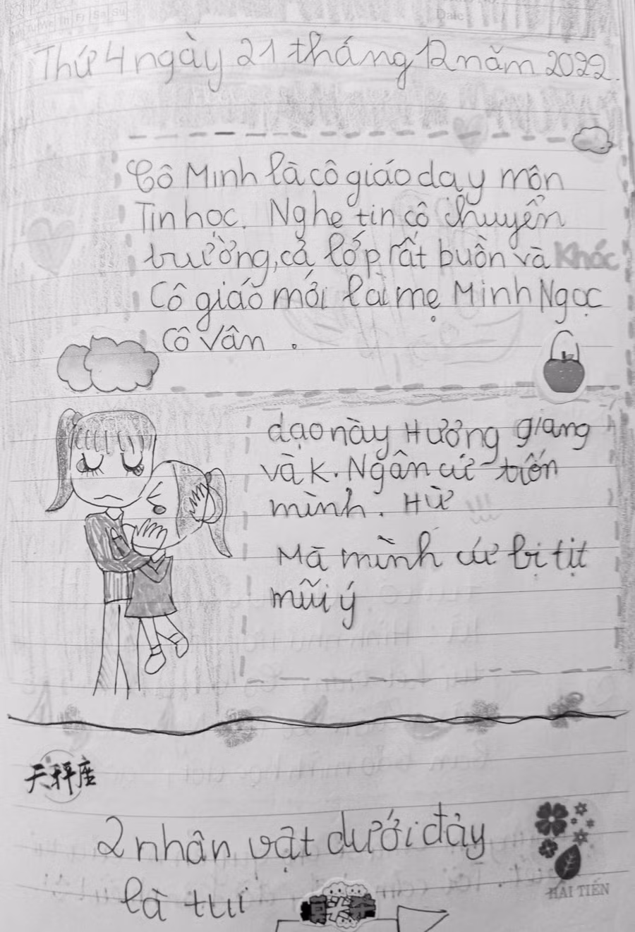 Những trang nhật ký thân thương của Phương Linh. Ảnh: NVCC