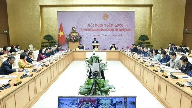 Hội nghị Toàn quốc về Phát triển các ngành Công nghiệp Văn hóa Việt Nam. (Ảnh: Dương Giang/TTXVN) Hội nghị Toàn quốc về Phát triển các ngành Công nghiệp Văn hóa Việt Nam. (Ảnh: Dương Giang/TTXVN)