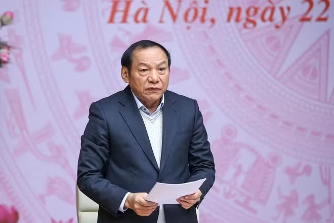 Bộ trưởng Bộ Văn hóa, Thể thao và Du lịch Nguyễn Văn Hùng phát biểu. (Ảnh: Dương Giang/TTXVN)