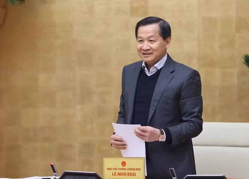 Phó Thủ tướng Lê Minh Khái phát biểu. (Ảnh: Dương Giang/TTXVN)