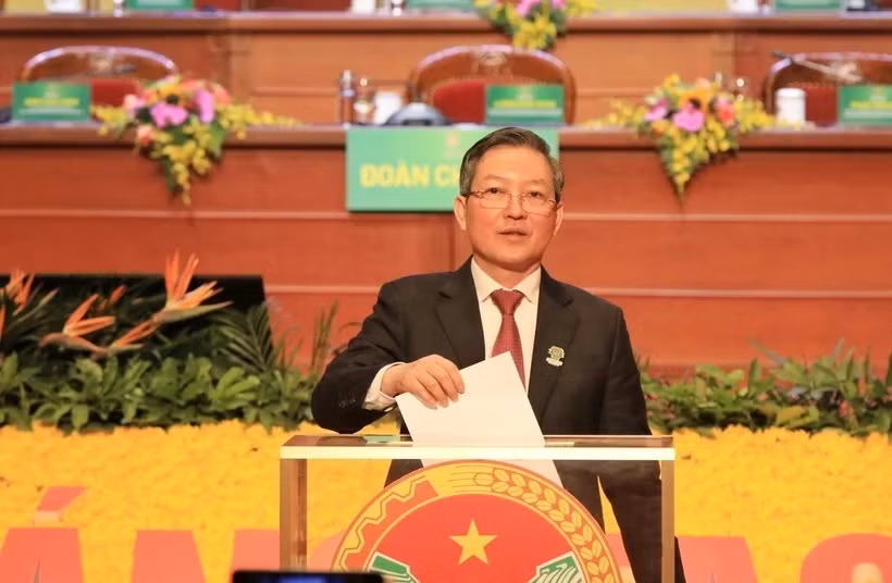 Ông Lương Quốc Đoàn được bầu làm Chủ tịch Ban Chấp hành Trung ương Hội Nông dân Việt Nam khóa VIII. (Ảnh: Anh Tuấn/TTXVN)
