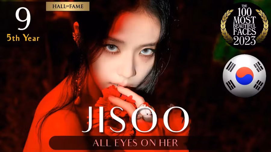 Jisoo (BLACKPINK) đứng thứ 9 năm nay, đánh dấu lần thứ 5 cô lọt vào danh sách này.