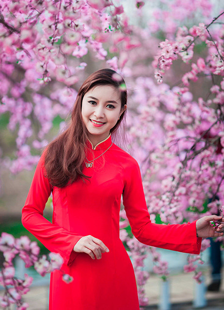 Ngắm vẻ đẹp rạng rỡ của thiếu nữ Hà Nội cùng đào xuân ảnh 7 Thế Quyết