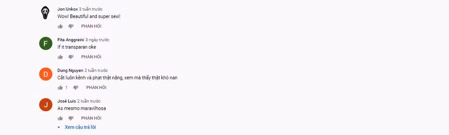 Phía dưới mỗi video, nhận về rất nhiều lượt bình luận nhưng chủ yếu là tiếng nước ngoài. Nhưng bên cạnh đó, cũng có những bình luận tiếng Việt cho rằng, nên cắt luôn kênh và phạt nặng những trang đăng clip phản cảm này.