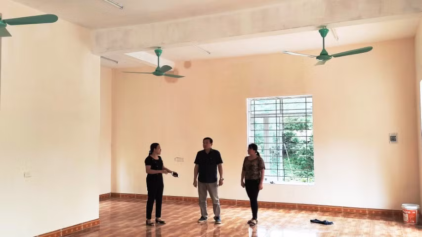 Phòng học Mầm non bản Phá với diện tích sử dụng chỉ rộng hơn 56m2.