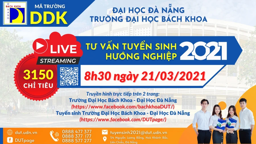 Trường ĐH Bách khoa, ĐH Đà Nẵng sẽ tổ chức tư vấn tuyển sinh trực tuyến 