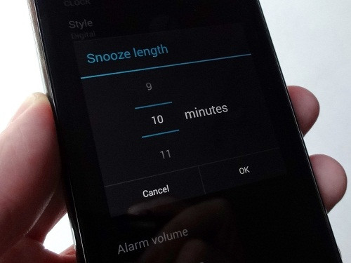 Người dùng Android có thể thay đổi thời gian lặp lại báo thức.