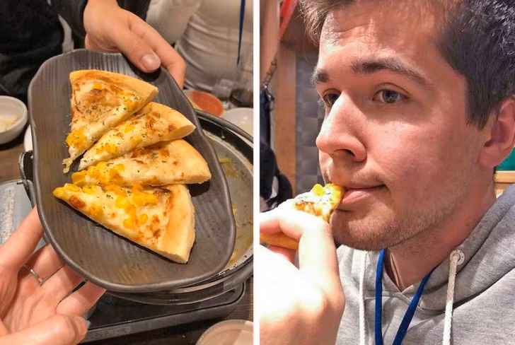 Những thực khách này đến một nhà hàng, nơi làm đồ ăn cho các võ sĩ Sumo Nhật Bản, nhưng khi những chiếc bánh pizza được mang ra, món ăn đã thực sự khiến thực khách bị sốc vì kích thước "nhỏ bé" của nó.