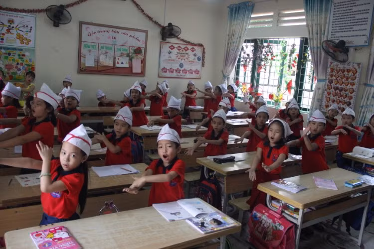 Học sinh Trường Tiểu học Lê Ngọc Hân (TP Lào Cai). Ảnh: TG