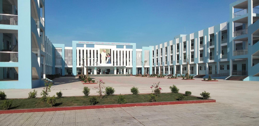 Trường Tiẻu học- THCS Mỹ Đức được xây dựng theo mô hình chất lượng cao đầu tiên của huyện. Ảnh: TG. Trường Tiẻu học- THCS Mỹ Đức được xây dựng theo mô hình chất lượng cao đầu tiên của huyện. Ảnh: TG.