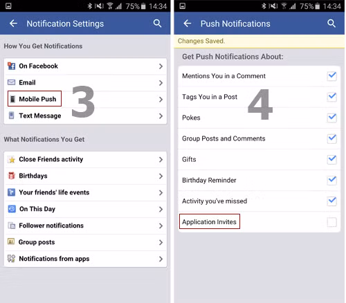 Ở trong mục Mobile Push, bỏ chọn Application Invites. and2-3258-1430901572.jpg